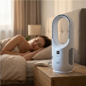 Adler Bladeless Rechargeable Fan | AD 7343 | Desk Fan | Diameter 14 cm | Number of speeds 3 | White Adler Bladeless Rechargeable Fan | AD 7343 | Desk Fan | Diameter 14 cm | Number of speeds 3 | White