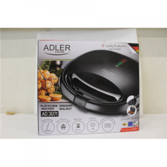 SALE OUT. Adler Nut Cookie Maker | AD 3071 | 750 W | Number of pastry 12 | Nuts | Black | DAMAGED PACKAGING SALE OUT. Adler Nut Cookie Maker | AD 3071 | 750 W | Number of pastry 12 | Nuts | Black | DAMAGED PACKAGING