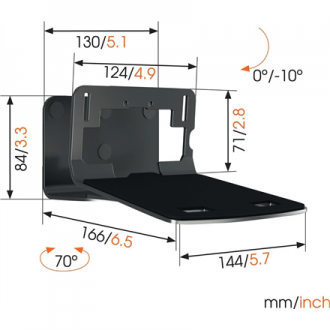 Vogels | Wall mount | SOUND 3205 Speaker Wall Mount | Tilt | Maximum weight (capacity) 6.5 kg | Black Vogels | Wall mount | SOUND 3205 Speaker Wall Mount | Tilt | Maximum weight (capacity) 6.5 kg | Black