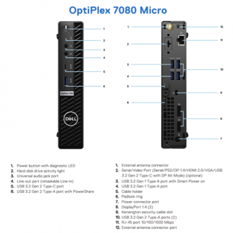 DELL Renewed Grade A | OptiPlex 7080 Micro | Intel Core i5 | i5 10500T | 16 GB | SSD | 256 GB | Intel UHD Graphics 630 | Windows DELL Renewed Grade A | OptiPlex 7080 Micro | Intel Core i5 | i5 10500T | 16 GB | SSD | 256 GB | Intel UHD Graphics 630 | Windows