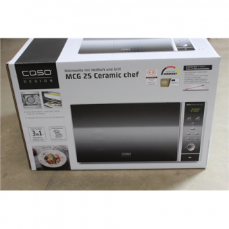 SALE OUT. Caso | Microwave oven | MCG 25 | Free standing | 25 L | 900 W | Convection | Grill | Black, Stainless steel | DAMAGED 