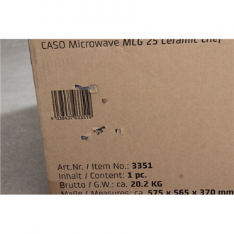 SALE OUT. Caso | Microwave oven | MCG 25 | Free standing | 25 L | 900 W | Convection | Grill | Black, Stainless steel | DAMAGED 