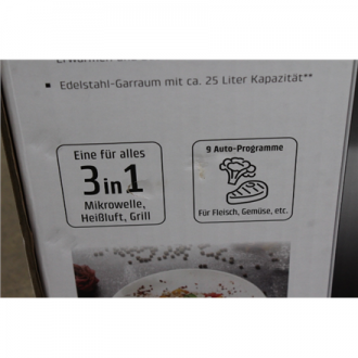 SALE OUT. Caso | Microwave oven | MCG 25 | Free standing | 25 L | 900 W | Convection | Grill | Black, Stainless steel | DAMAGED 