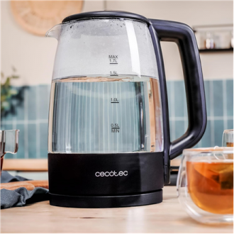 Cecotec Kettle | ThermoSense 320 Clear | 2200 W | Electric | 1.7 L | Glass | 360 rotational base | Black/Transparent Cecotec Kettle | ThermoSense 320 Clear | 2200 W | Electric | 1.7 L | Glass | 360 rotational base | Black/Transparent