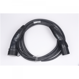 Evaka EV Charging Cable Type 2-Type 2, 22 kW, 32 A, 5 x 6 mm2, 1 x 0.5 mm2, 5 m | ITGAM3871 | Black
