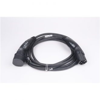 Evaka EV Charging Cable Type 2-Type 2, 22 kW, 32 A, 5 x 6 mm2, 1 x 0.5 mm2, 5 m | ITGAM3871 | Black