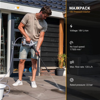 Batavia B.V. 18V Nexxforce Cordless Pressure Cleaner | 22 bar | 120 l/h