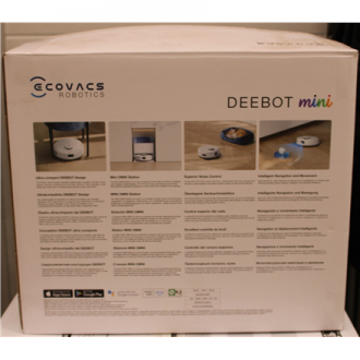 SALE OUT. Ecovacs DEEBOT mini Vacuum cleaner, Robot, Wet&Dry, ZeroTangle Technology, Agile Navigation, White/Blue + Auto-empty s SALE OUT. Ecovacs DEEBOT mini Vacuum cleaner, Robot, Wet&Dry, ZeroTangle Technology, Agile Navigation, White/Blue + Auto-empty s
