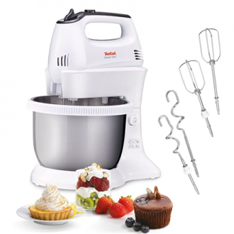 TEFAL HT312138 Quickmix | Hand Mixer | 300 W | Number of speeds 5 | Turbo mode | White/Stainless steel