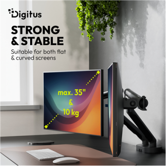 Digitus Desk Mount | Tilt, rotation, pivot | Dual design monitor mount, 2x 35 Digitus Desk Mount | Tilt, rotation, pivot | Dual design monitor mount, 2x 35