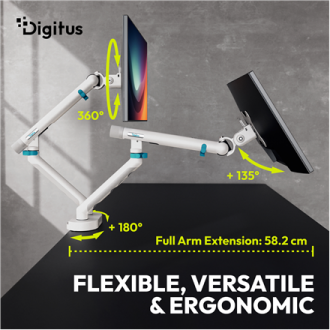 Digitus Desk Mount | Tilt, rotation, pivot | Dual design monitor mount, 2x 35 Digitus Desk Mount | Tilt, rotation, pivot | Dual design monitor mount, 2x 35