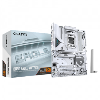 Gigabyte B850 EAGLE WF7 ICE | Processor family AMD | Processor socket AM5 | DDR5 | Supported hard disk drive interfaces SATA, M. Gigabyte B850 EAGLE WF7 ICE | Processor family AMD | Processor socket AM5 | DDR5 | Supported hard disk drive interfaces SATA, M.