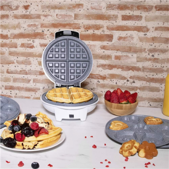 Cecotec Waffle Maker | Fun Gofrestone 3in1 | 700 W | Number of pastry 3 | Waffle/Muffin/Donut | White Cecotec Waffle Maker | Fun Gofrestone 3in1 | 700 W | Number of pastry 3 | Waffle/Muffin/Donut | White