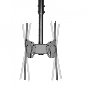 Neomounts NM-C440DBLACK Dual monitor/TV mount ceiling | Adjustable Height, Rotate, Tilt, Swivel | 32-60 Neomounts NM-C440DBLACK Dual monitor/TV mount ceiling | Adjustable Height, Rotate, Tilt, Swivel | 32-60