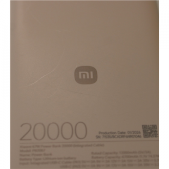 SALE OUT. 67W Power Bank 20000 (Integrated Cable) | 20000 mAh | Tan | DAMAGED PACKAGING, SCRATCHED SALE OUT. 67W Power Bank 20000 (Integrated Cable) | 20000 mAh | Tan | DAMAGED PACKAGING, SCRATCHED