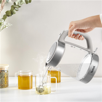 TEFAL Kettle | KI605B30 | 2200 W | Electric | 1.7 L | Glass | 360 rotational base | Grey