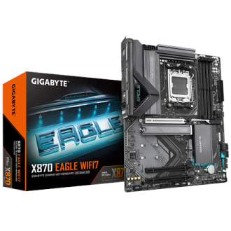 Gigabyte X870 EAGLE WIFI7 | Processor family AMD | Processor socket AM5 | DDR5 DIMM | Supported hard disk drive interfaces SATA, Gigabyte X870 EAGLE WIFI7 | Processor family AMD | Processor socket AM5 | DDR5 DIMM | Supported hard disk drive interfaces SATA,