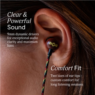 Marley Wired Earbuds | Smile Jamaica | Built-in microphone | USB Type-C | Rasta Marley Wired Earbuds | Smile Jamaica | Built-in microphone | USB Type-C | Rasta