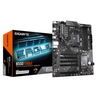 Gigabyte B550 EAGLE | Processor family AMD | Processor socket AM4 | DDR4 | Supported hard disk drive interfaces SATA, M.2 | Numb Gigabyte B550 EAGLE | Processor family AMD | Processor socket AM4 | DDR4 | Supported hard disk drive interfaces SATA, M.2 | Numb