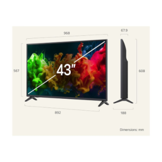 LG QNED 4K evo AI Mini LED TV | 43QNED8EB3F | 43 | Smart TV | webOS | UHD | Black LG QNED 4K evo AI Mini LED TV | 43QNED8EB3F | 43 | Smart TV | webOS | UHD | Black