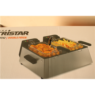 SALE OUT. Tristar FR-9342 Double deep fryer, Total capacity 6 L, 3600 W, Stainless Steel/Black | Tristar Double deep fryer | FR- SALE OUT. Tristar FR-9342 Double deep fryer, Total capacity 6 L, 3600 W, Stainless Steel/Black | Tristar Double deep fryer | FR-