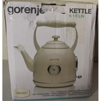 SALE OUT. | SALE OUT. | Gorenje | Kettle | K17CLIN | Electric | 2000 W | 1.7 L | Plastic/Metal | 360 rotational base | Ivory | D SALE OUT. | SALE OUT. | Gorenje | Kettle | K17CLIN | Electric | 2000 W | 1.7 L | Plastic/Metal | 360 rotational base | Ivory | D
