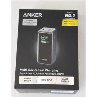 SALE OUT. Anker Power Bank, 200 W | Prime | 20000 mAh | Black | UNPACKED, SMALL SCRATCHED ON TOP SALE OUT. Anker Power Bank, 200 W | Prime | 20000 mAh | Black | UNPACKED, SMALL SCRATCHED ON TOP