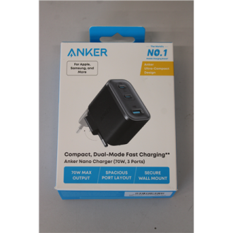 SALE OUT. Anker Nano Charger 70W, 3 ports, Black | Anker Nano Charger 70W, 3 ports, Black | 2 x 24 pin USB-C, 4 pin USB Type A | SALE OUT. Anker Nano Charger 70W, 3 ports, Black | Anker Nano Charger 70W, 3 ports, Black | 2 x 24 pin USB-C, 4 pin USB Type A |