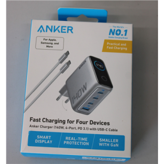 SALE OUT. Anker Charger 140W, 4-Port with USB-C Cable | Anker Charger 4-Port with USB-C Cable, 140W | B2697G41 | DEMO SALE OUT. Anker Charger 140W, 4-Port with USB-C Cable | Anker Charger 4-Port with USB-C Cable, 140W | B2697G41 | DEMO