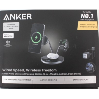 SALE OUT. Anker Prime Wireless Charging Station Qi2.2 25W wireles charging (3-in-1, MagGo, AirCool, Dock Stand) PSU added, Black 