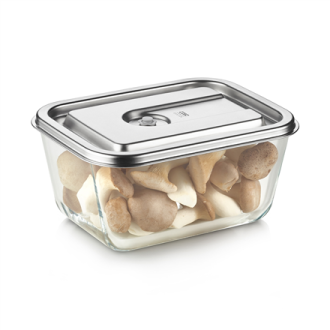 Caso Glass Vacuum Container with Plastic Lid | VacuBoxx Inox XL | Transparent Caso Glass Vacuum Container with Plastic Lid | VacuBoxx Inox XL | Transparent