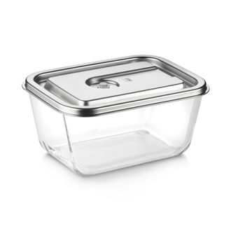 Caso Glass Vacuum Container with Plastic Lid | VacuBoxx Inox XL | Transparent Caso Glass Vacuum Container with Plastic Lid | VacuBoxx Inox XL | Transparent