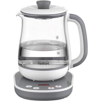 TEFAL BJ551B10 | Tea Kettle | 1400 W | 1.5 L | Glass | 360 rotational base | White/Grey TEFAL BJ551B10 | Tea Kettle | 1400 W | 1.5 L | Glass | 360 rotational base | White/Grey