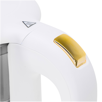 Adler Kettle with LED Display | AD 1305 | Electric | 2200 W | 1.7 L | Plastic | 360 rotational base | White/Gold Adler Kettle with LED Display | AD 1305 | Electric | 2200 W | 1.7 L | Plastic | 360 rotational base | White/Gold