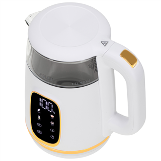 Adler Kettle with LED Display | AD 1305 | Electric | 2200 W | 1.7 L | Plastic | 360 rotational base | White/Gold Adler Kettle with LED Display | AD 1305 | Electric | 2200 W | 1.7 L | Plastic | 360 rotational base | White/Gold