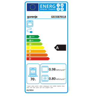 Gorenje Cooker | GECS5B70CLB | Hob type Vitroceramic | Oven type Electric | Black | Width 50 cm | Depth 59.4 cm | Energy efficie Gorenje Cooker | GECS5B70CLB | Hob type Vitroceramic | Oven type Electric | Black | Width 50 cm | Depth 59.4 cm | Energy efficie