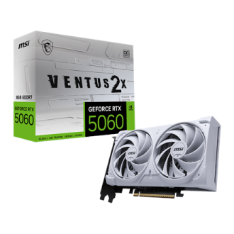MSI GeForce RTX 5060 8G VENTUS 2X OC WHITE | NVIDIA | 8 GB | GeForce RTX 5060 | GDDR7 | HDMI ports quantity 1 | PCI Express Gen MSI GeForce RTX 5060 8G VENTUS 2X OC WHITE | NVIDIA | 8 GB | GeForce RTX 5060 | GDDR7 | HDMI ports quantity 1 | PCI Express Gen