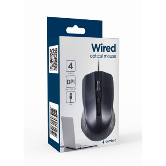 Gembird Optical Mouse | MUS-4B-01L | Wired | USB | Black Gembird Optical Mouse | MUS-4B-01L | Wired | USB | Black