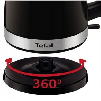 TEFAL | Kettle | KO150F30 Delfini Vision | Electric | 2400 W | 1.5 L | Plastic | 360 rotational base | Black/Stainless steel TEFAL | Kettle | KO150F30 Delfini Vision | Electric | 2400 W | 1.5 L | Plastic | 360 rotational base | Black/Stainless steel