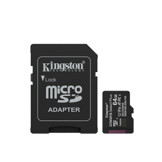 Kingston Canvas Select Plus | 64 GB | microSD | Flash memory class Class 10, UHS-I, U1/U3, video class 10/30, A1 Kingston Canvas Select Plus | 64 GB | microSD | Flash memory class Class 10, UHS-I, U1/U3, video class 10/30, A1