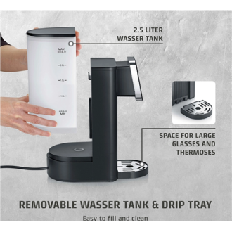 Caso | Turbo Hot Water Dispenser | HW 616 | Water Dispenser | 2600 W | 2.5 L | Plastic/Stainless Steel | Black/Stainless Steel