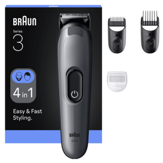 Braun 4-in-1 Grooming Kit | All-in-One Series 3 AIO3500 | Cordless | Number of length steps 14 | Black Braun 4-in-1 Grooming Kit | All-in-One Series 3 AIO3500 | Cordless | Number of length steps 14 | Black