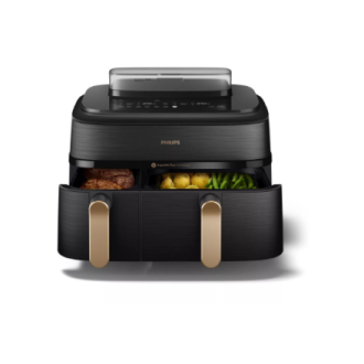 Philips Dual Steam Air Fryer | NA552/00 5000 Series | Power 2750 W | Capacity 9 L | RapidAir Plus | Black Philips Dual Steam Air Fryer | NA552/00 5000 Series | Power 2750 W | Capacity 9 L | RapidAir Plus | Black