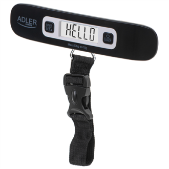 Adler | Travel Luggage Scale | AD 8190 | Maximum weight (capacity) 50 kg | Accuracy 10 g | Black Adler | Travel Luggage Scale | AD 8190 | Maximum weight (capacity) 50 kg | Accuracy 10 g | Black