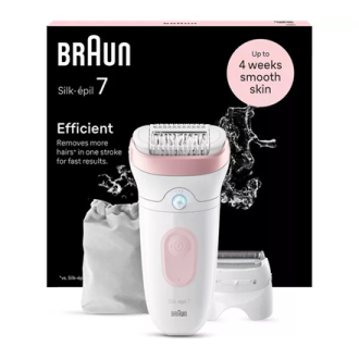 Braun Epilator | SE7030 Silk- pil Series 7 | Operating time (max) 40 min | Number of power levels 2 | Wet & Dry | White/Pink Braun Epilator | SE7030 Silk- pil Series 7 | Operating time (max) 40 min | Number of power levels 2 | Wet & Dry | White/Pink