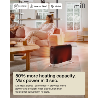 Mill Instant Max Led Portable Heater | CO2200LEDMAXBLACK | Convection Heater | 2200 W | Number of power levels 3 | Suitable for Mill Instant Max Led Portable Heater | CO2200LEDMAXBLACK | Convection Heater | 2200 W | Number of power levels 3 | Suitable for