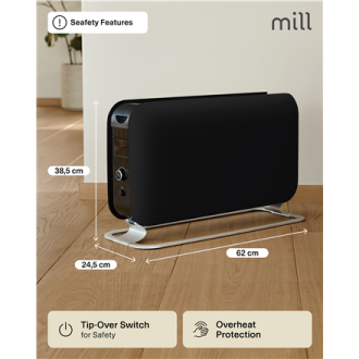 Mill Instant Max Led Portable Heater | CO2200LEDMAXBLACK | Convection Heater | 2200 W | Number of power levels 3 | Suitable for Mill Instant Max Led Portable Heater | CO2200LEDMAXBLACK | Convection Heater | 2200 W | Number of power levels 3 | Suitable for