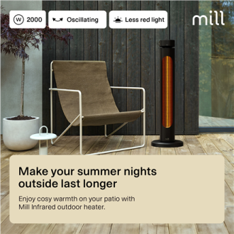 Mill Outdoor Heater | CBOC20FLOOR | Infrared Heater | 2000 W | Black Mill Outdoor Heater | CBOC20FLOOR | Infrared Heater | 2000 W | Black
