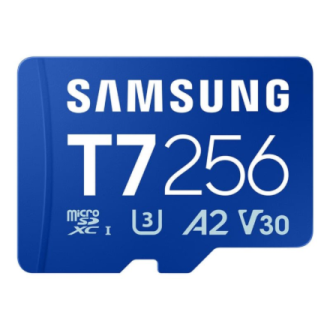 Samsung MicroSD card | T7 | 256 GB | microSDXC | Flash memory class U3, V30, A2 Samsung MicroSD card | T7 | 256 GB | microSDXC | Flash memory class U3, V30, A2
