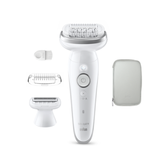 Braun Silk- pil 9 SES9-030 | Epilator | Operating time (max) 50 min | Number of power levels 2 | Wet & Dry | White/Silver Braun Silk- pil 9 SES9-030 | Epilator | Operating time (max) 50 min | Number of power levels 2 | Wet & Dry | White/Silver